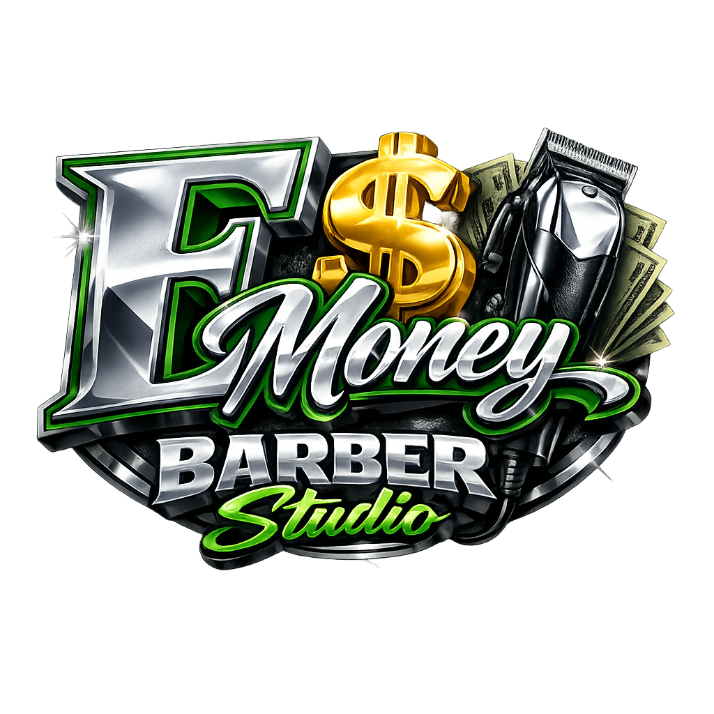 E Money Barber Studio — Official Logo